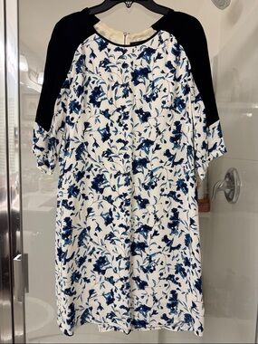 French Connection Blue Floral Raglan Sleeve Dress